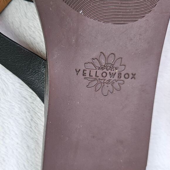 Yellow Box Women's Size 7.5 Barann Flat Slide Casual Sandal Black Leather - Picture 5 of 6